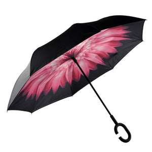 Windproof Reverse Umbrella Self Stand Wind Proof C-Hook Hands