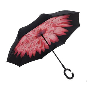 Windproof Reverse Umbrella Self Stand Wind Proof C-Hook Hands