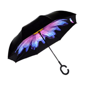 Windproof Reverse Umbrella Self Stand Wind Proof C-Hook Hands