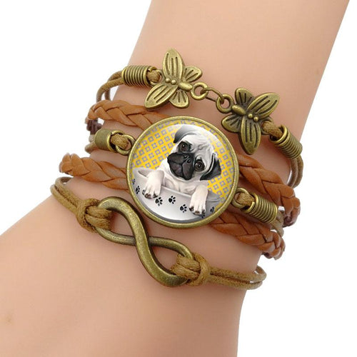 Pug Glass & Bangles Butterfly Handcrafted Bracelet