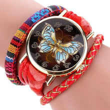 Retro Leather Women Butterfly Watch