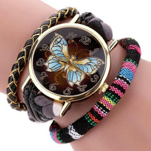 Retro Leather Women Butterfly Watch