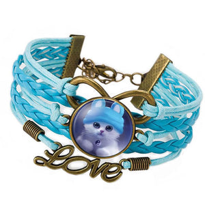 Cat Love Leather Bracelet Bangle