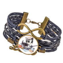 Cat Love Leather Bracelet Bangle