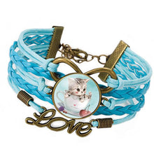 Cat Love Leather Bracelet Bangle