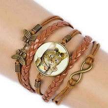 Cat Love Leather Bracelet Bangle