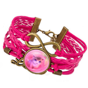 Cat Love Leather Bracelet Bangle