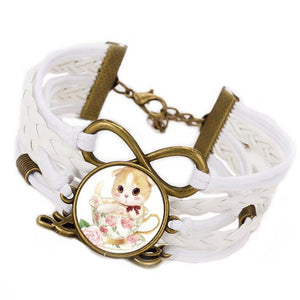 Cat Love Leather Bracelet Bangle